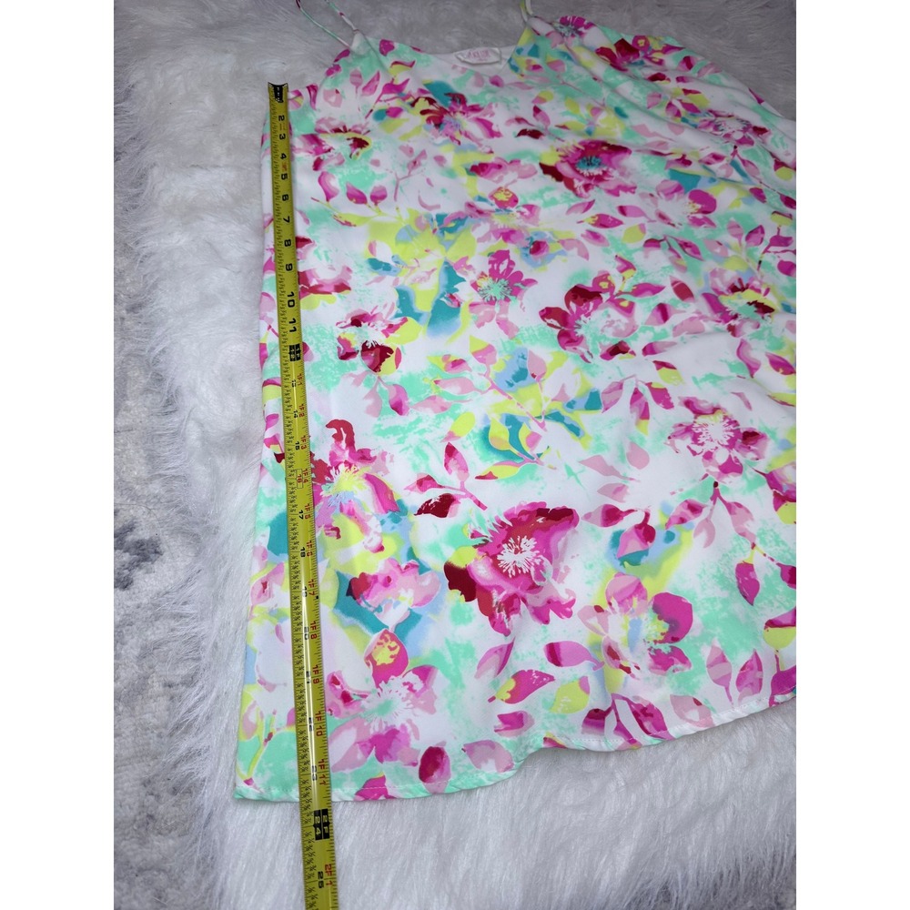 Peach Love California Floral Swing Dress Medium Sleeveless Mini Boho Cottagecore - Picture 8 of 8